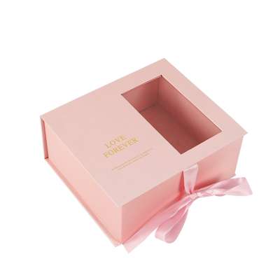 Custom Logo Toys Flap Packaging Magnetic Folding Paper Gift Box With Clear PVC Window