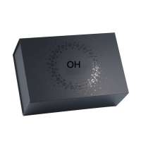 Luxury Flip Top Black Cardboard Paper Magnetic Closure Gift Box with Lid