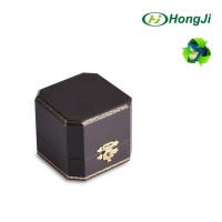 Retro Buckle Gold Embroider Black Luxury Leather Jewelry Gift Box