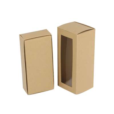 Customized food grade kraft paper brown pastry macaron packaging gift box with window