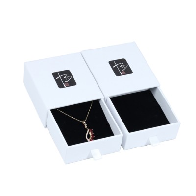 Luxury white drawer shape custom small cardboard jewellery box for bracelet