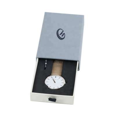 Cardboard Custom Logo Paper Packaging Drawer Watch Box