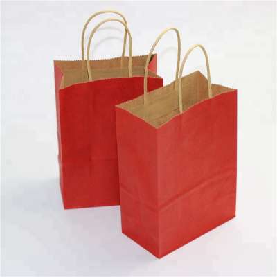 Flat paper handle customized design shopping gift printed kraft paper bag