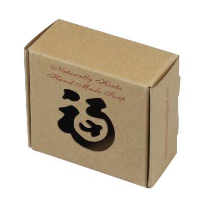 Fancy custom printed handmade 300gsm kraft paper soap packaging box